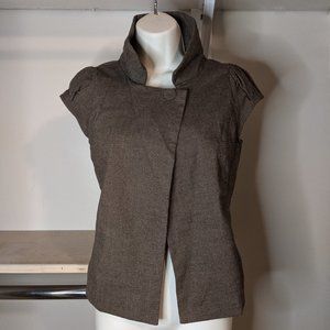 Mossimo Brown Tweed Cape Jacket with Cap Sleeves